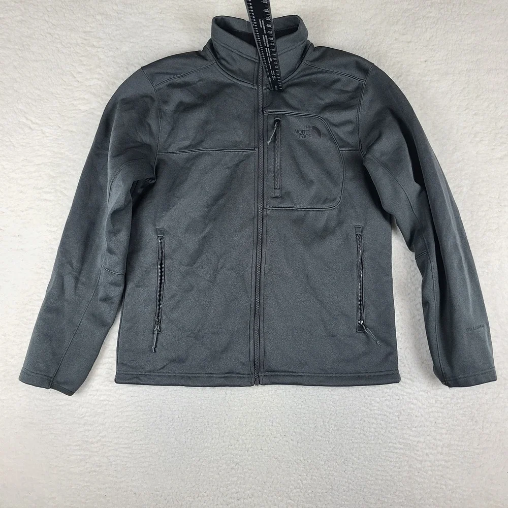The North Face Jacket Mens Medium Dark Gray Full‎ Zip Zipper Pocket Sweater Coat